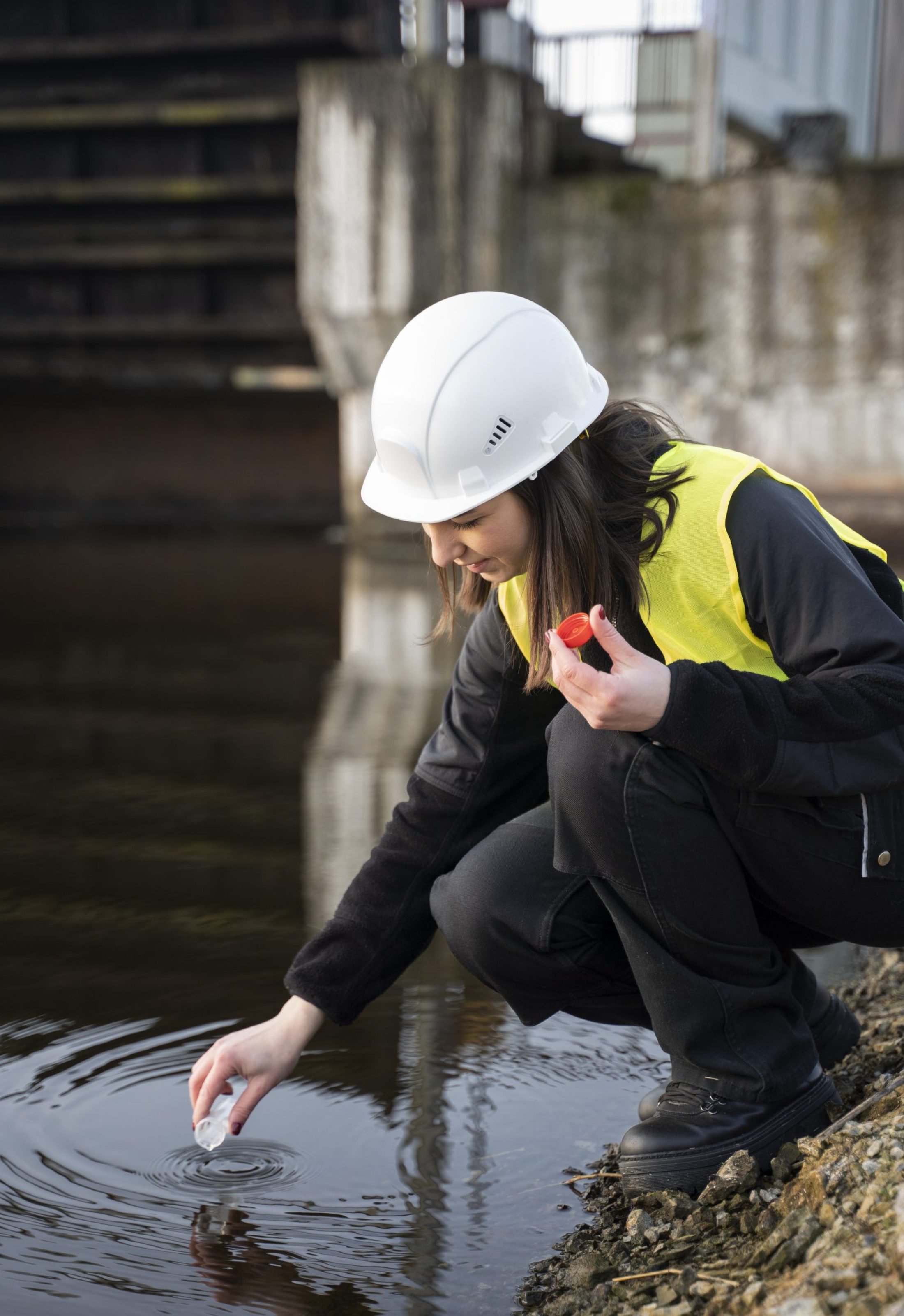 ingeniero-ambiental-obteniendo-toma-completa-de-muestra-de-agua ingeniero-ambiental-obteniendo-toma-completa-de-muestra-de-agua